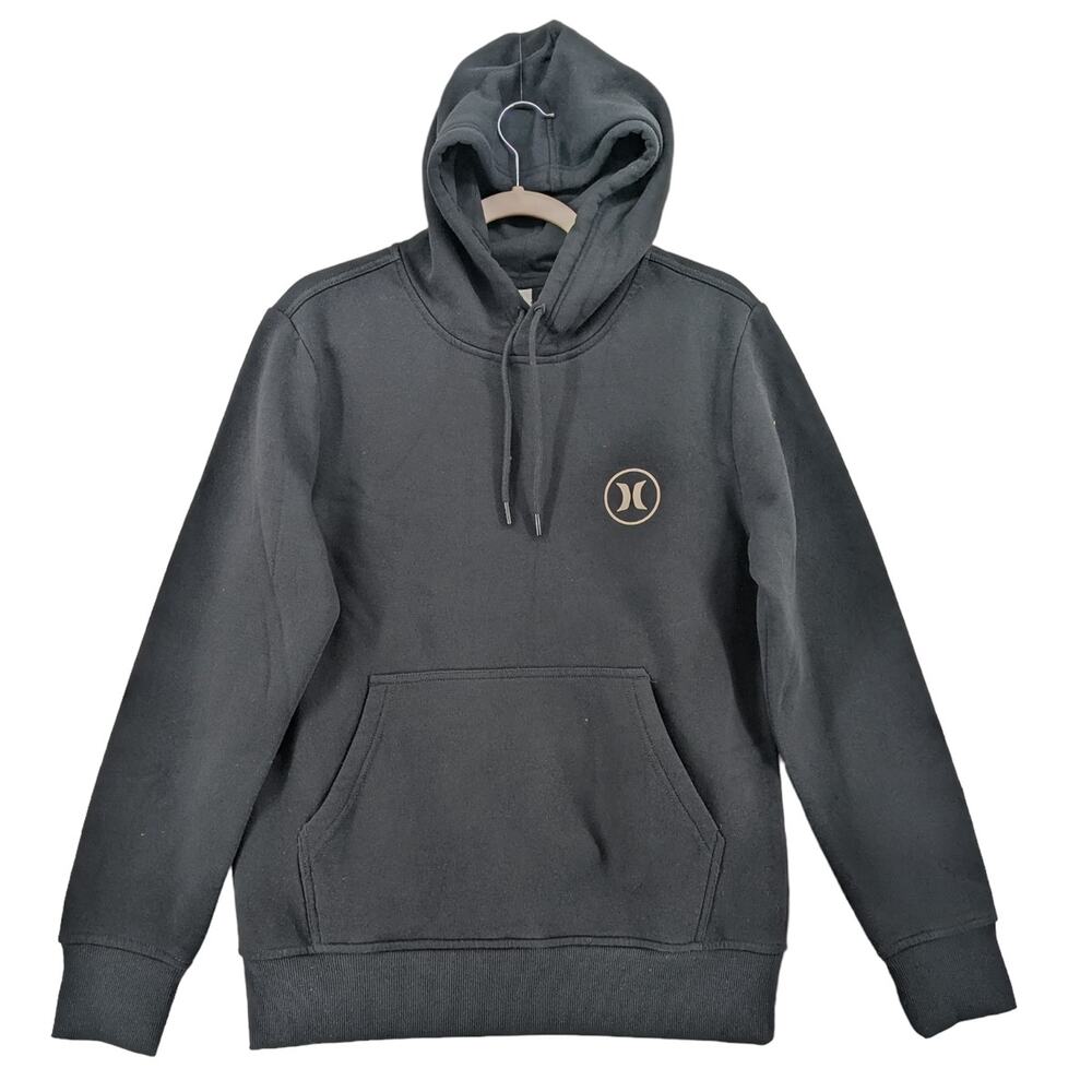 Hurley Fleece Hoodie Sweatshirt Mens Small Black Long Sleeve Classic Fit Casual